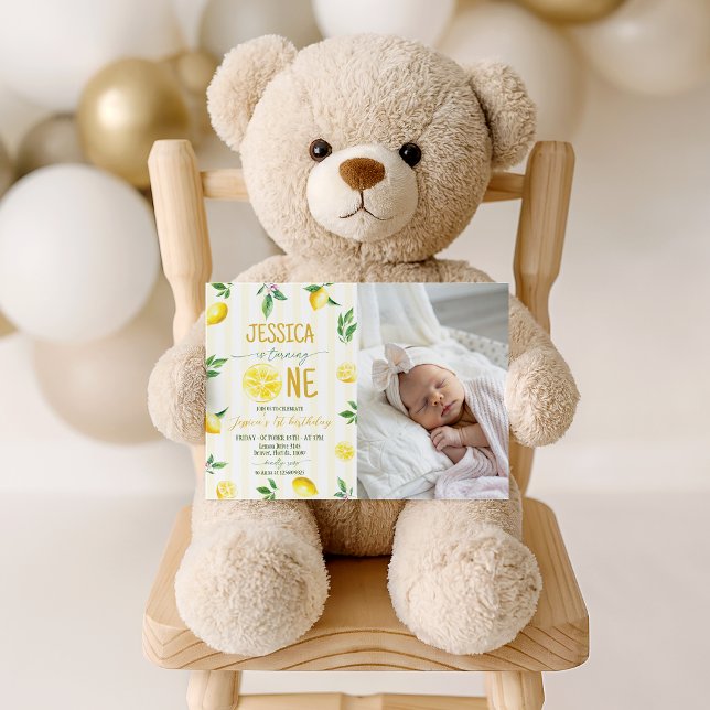 Lemon Photo 1st Birthday Invite (Creator Uploaded)