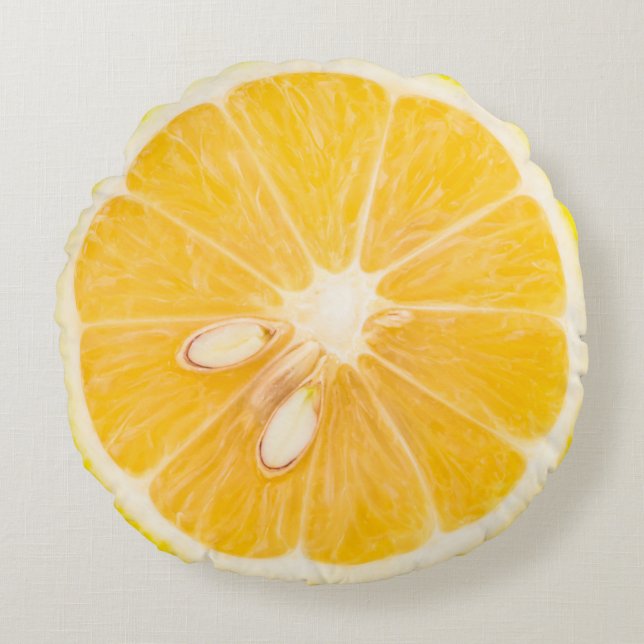 Lemon Photo Print Double Sided Round Pillow (Front)