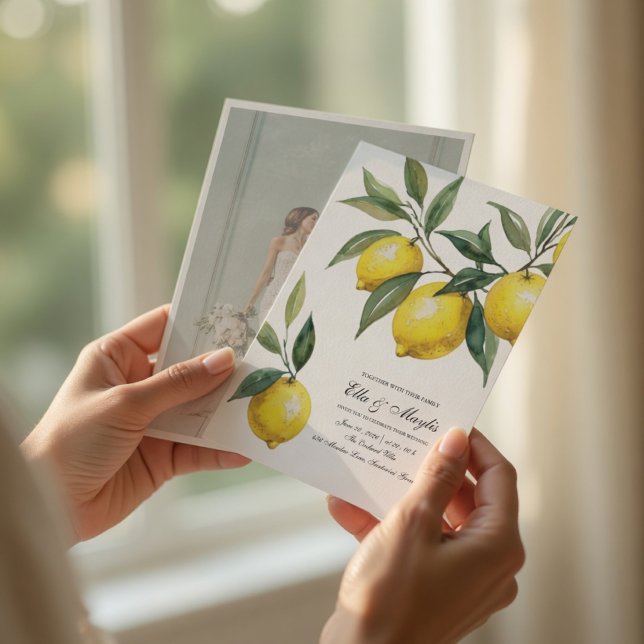 Lemon Photo Wedding Mediterranean  Invitation (Creator Uploaded)
