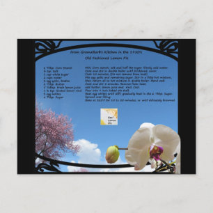 Lemon Pie Recipe Postcard