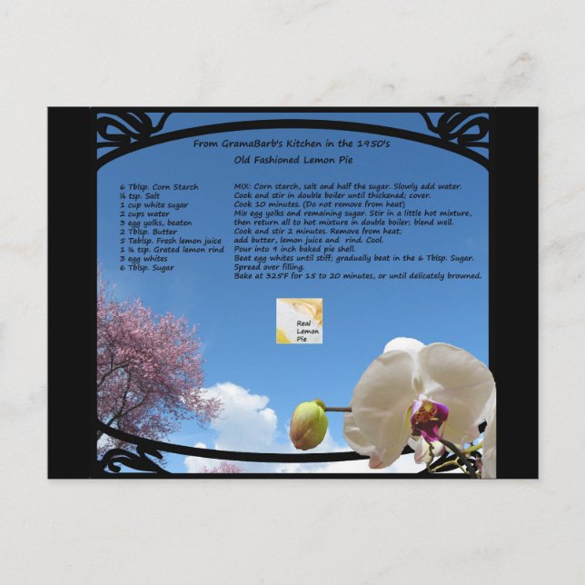 Lemon Pie Recipe Postcard (Front)