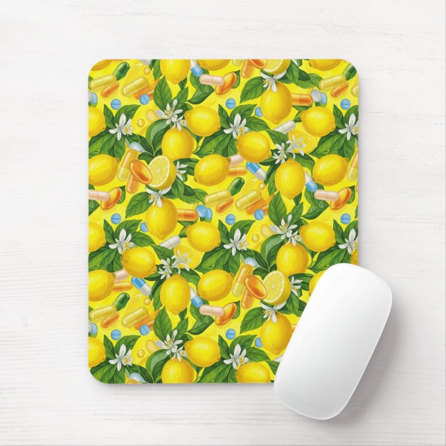 Lemon Pill Pattern Pharmacy  Mouse Pad (With Mouse)