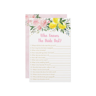 Lemon Pink Floral Who Knows The Bride Best Game