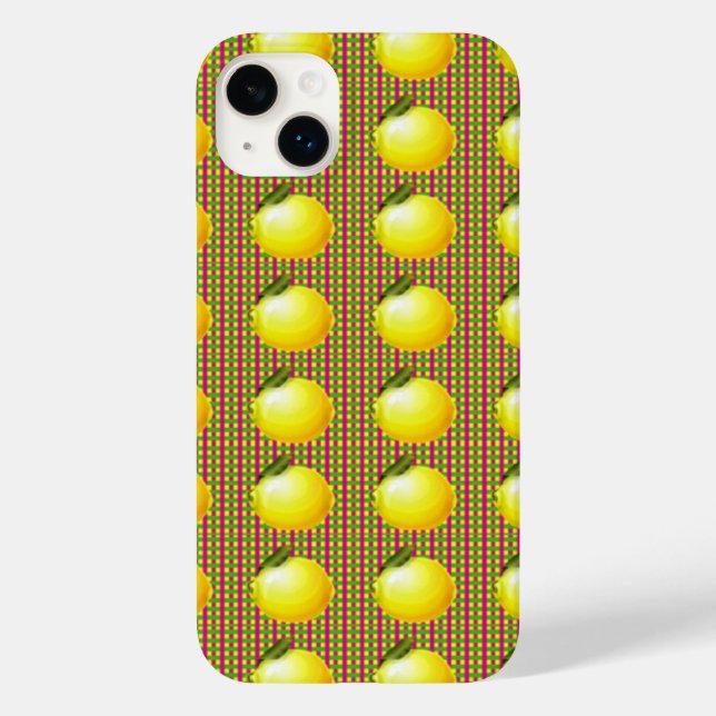 Lemon Plaid Case-Mate iPhone Case (Back)