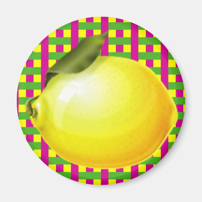 Lemon Plaid Magnet (Front)
