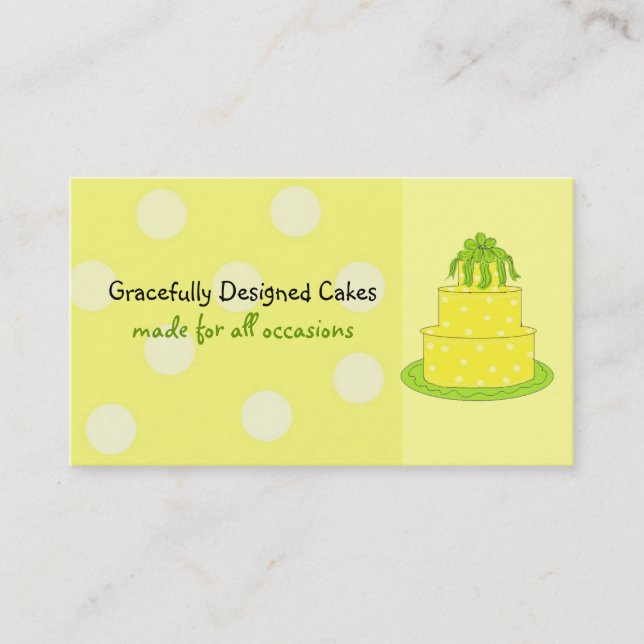 Lemon Polka Dot Cake Business Card (Front)