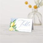 Lemon Positano Blue Tile Bridal Shower Table