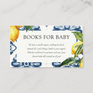 Lemon Positano Italian Baby Shower Books for Baby Enclosure Card