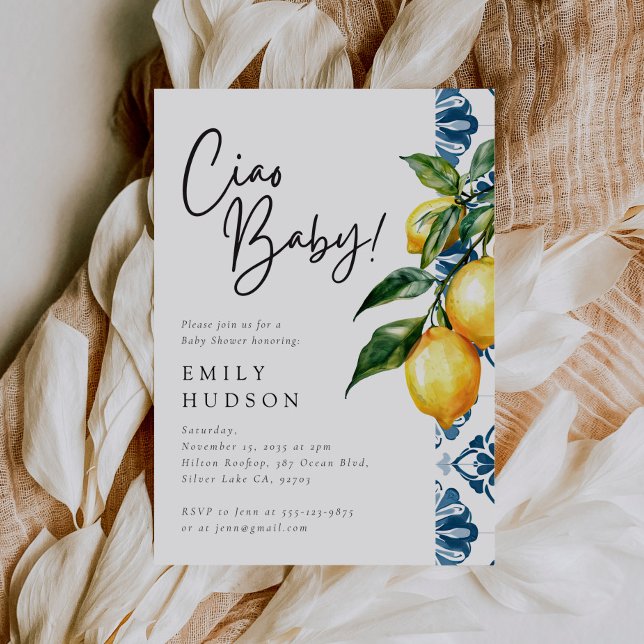 Lemon Positano Italian Baby Shower Invitation (Creator Uploaded)