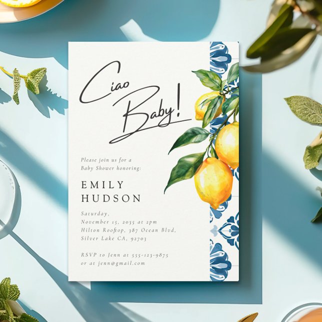 Lemon Positano Italian Baby Shower Invitation (Creator Uploaded)