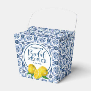 Lemon Positano Italian Blue Tile  Favour Box