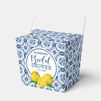 Lemon Positano Italian Blue Tile Favour Box