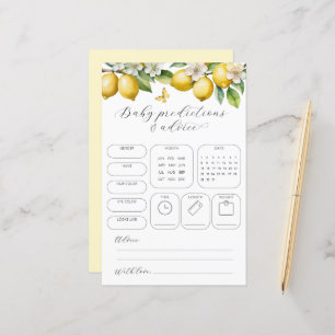 Lemon Predictions & Advice Baby Shower Game 
