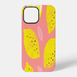 Lemon print, bright seamless summer pattern. iPhone 12 case