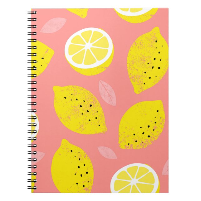 Lemon print, bright seamless summer pattern. notebook (Front)