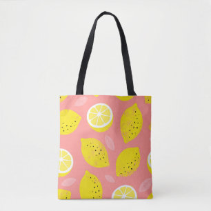 Lemon print, bright seamless summer pattern. tote bag