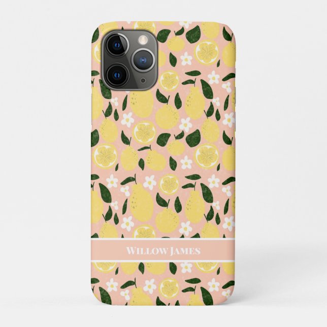 Lemon Print Customized Preppy Cellphone Case Cover (Back)