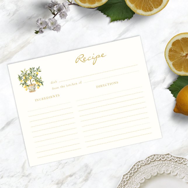 Lemon Recipe Card (Italian Lemon Recipe Card by Painted Paperie)