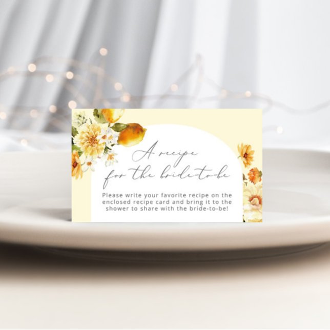 Lemon Recipe for the bride to be Enclosure Card (Creator Uploaded)