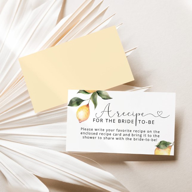 Lemon Recipe for the bride to be  Enclosure Card (Creator Uploaded)