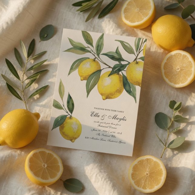 Lemon Rehearsal Dinner Invitation | Mediterranean  (Creator Uploaded)