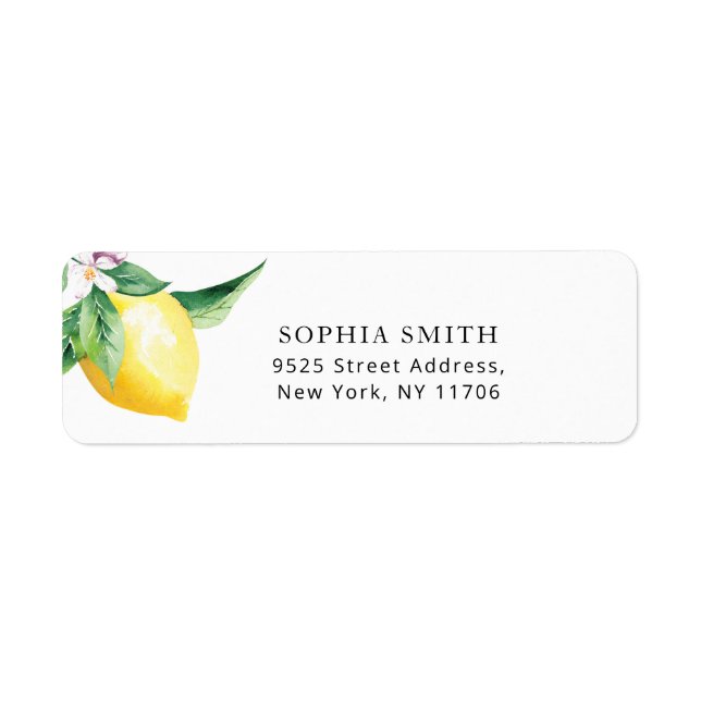 Lemon return Address Label (Front)