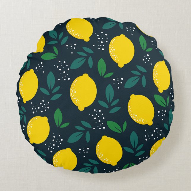 Lemon Round Pillow (Front)