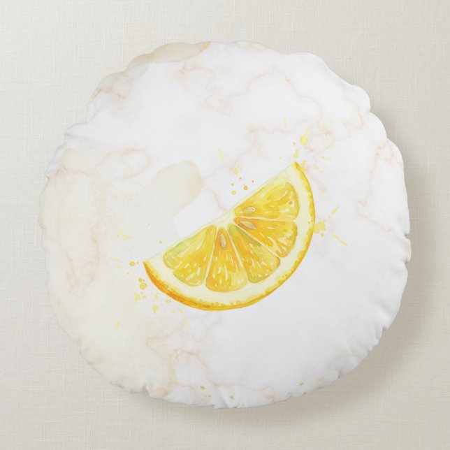 Lemon Round Pillow (Front)