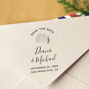 Lemon SAVE THE DATE Calligraphy Self-inking Stamp