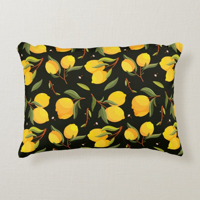 Lemon seamless pattern. Handpainted lemon illustra Accent Pillow (Front)