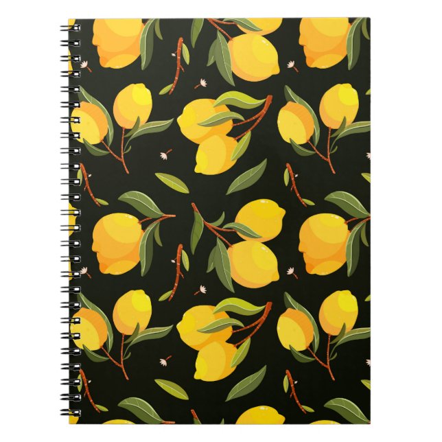 Lemon seamless pattern. Handpainted lemon illustra Notebook (Front)