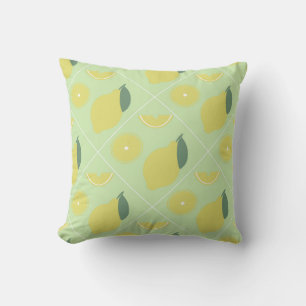 lemon seamless pattern throw pillow