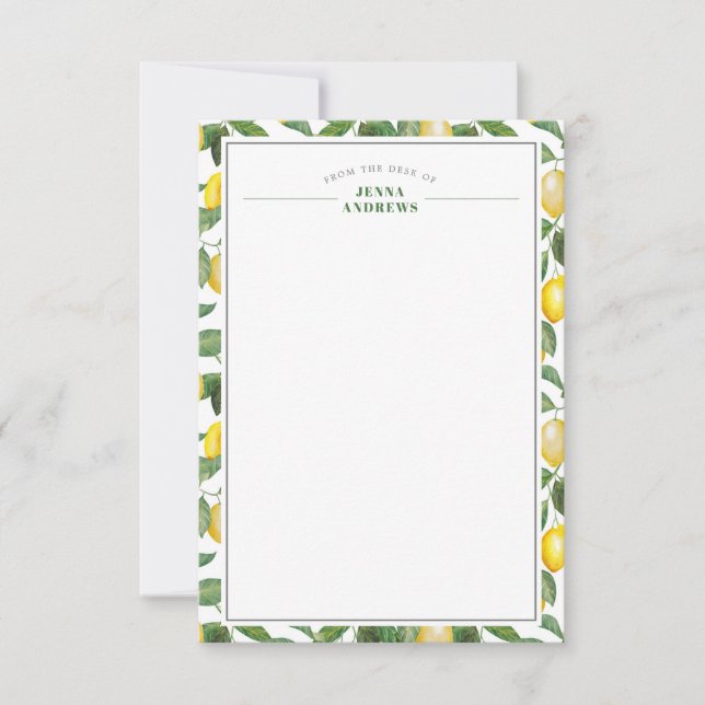 Lemon Season | Desk Correspondence Card (Front)