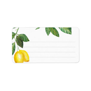 Lemon Season Wedding Celebration Blank Lined Label