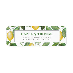 Lemon Season Wedding Celebration   Return Address