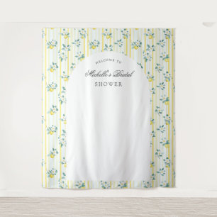 Lemon Shabby Chic Vintage Floral Bridal Shower Tapestry