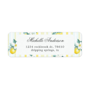 Lemon Shabby Chic Vintage Floral Return Address