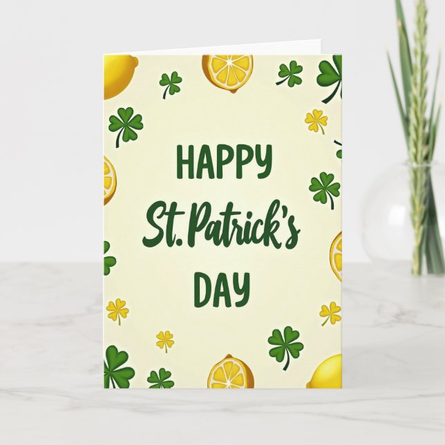 Lemon Shamrock Pattern Card (Front)