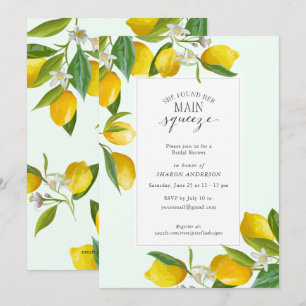 Lemon She found her main squeeze Bridal Shower In Invitation