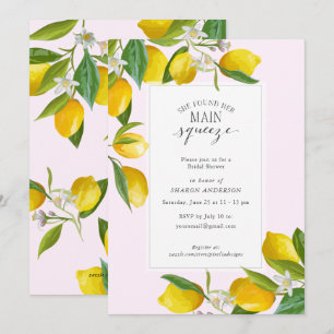 Lemon She found her main squeeze Bridal Shower Inv Invitation