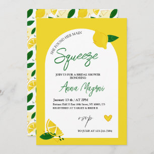 Lemon She Found Her Main Squeeze Bridal Shower  Invitation