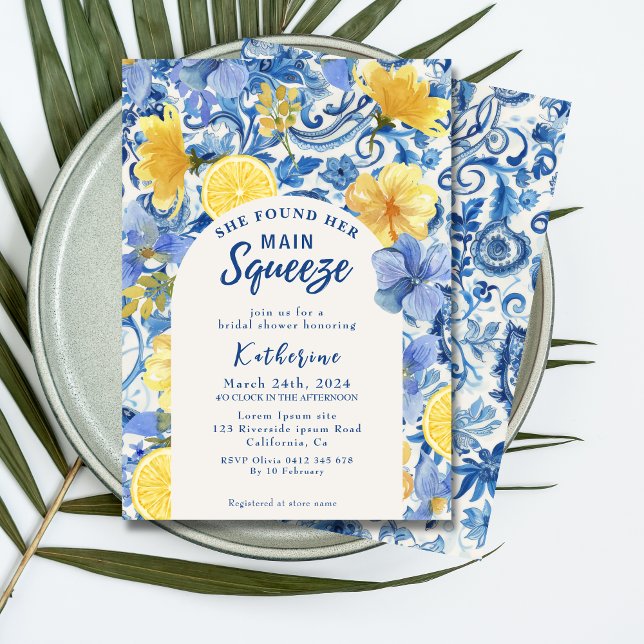 Lemon she found her main squeeze bridal shower invitation (Creator Uploaded)