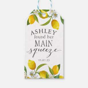 Lemon, she found her main squeeze favour bag gift tags