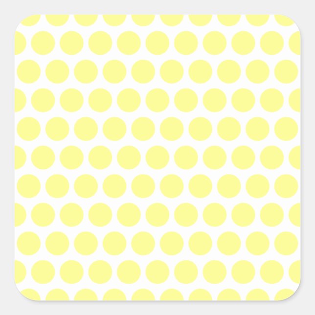 Lemon Sherbet Polka Dots Square Sticker (Front)