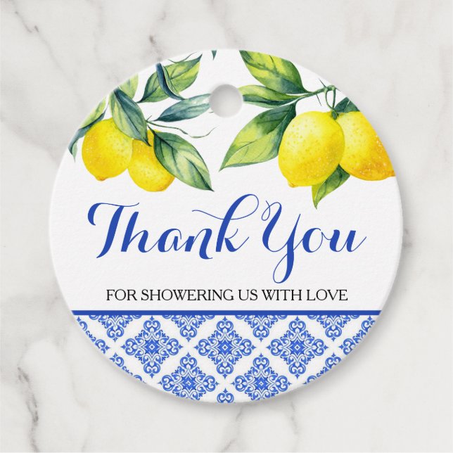 Lemon Shower Favour Tags (Front)