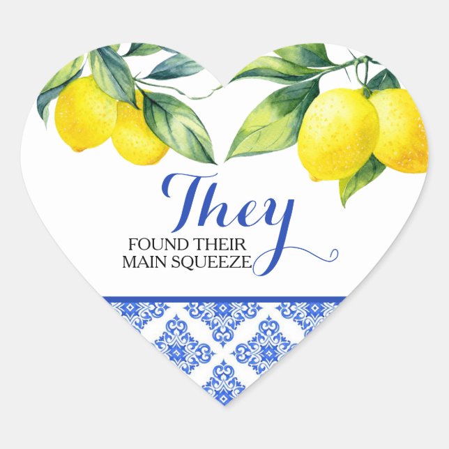 Lemon Shower Heart Sticker (Front)