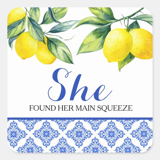 Lemon Shower Square Sticker (Front)