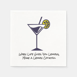Lemon Slice and Cocktails Napkin