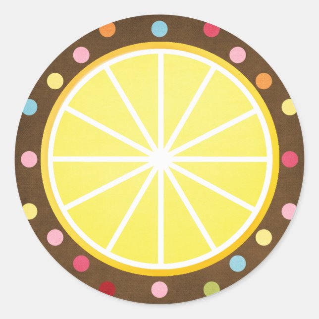 Lemon slice classic round sticker (Front)
