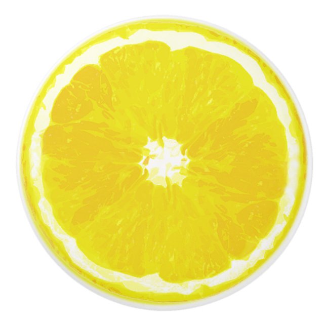 Lemon Slice Digital Painting Ceramic Knob (Front)